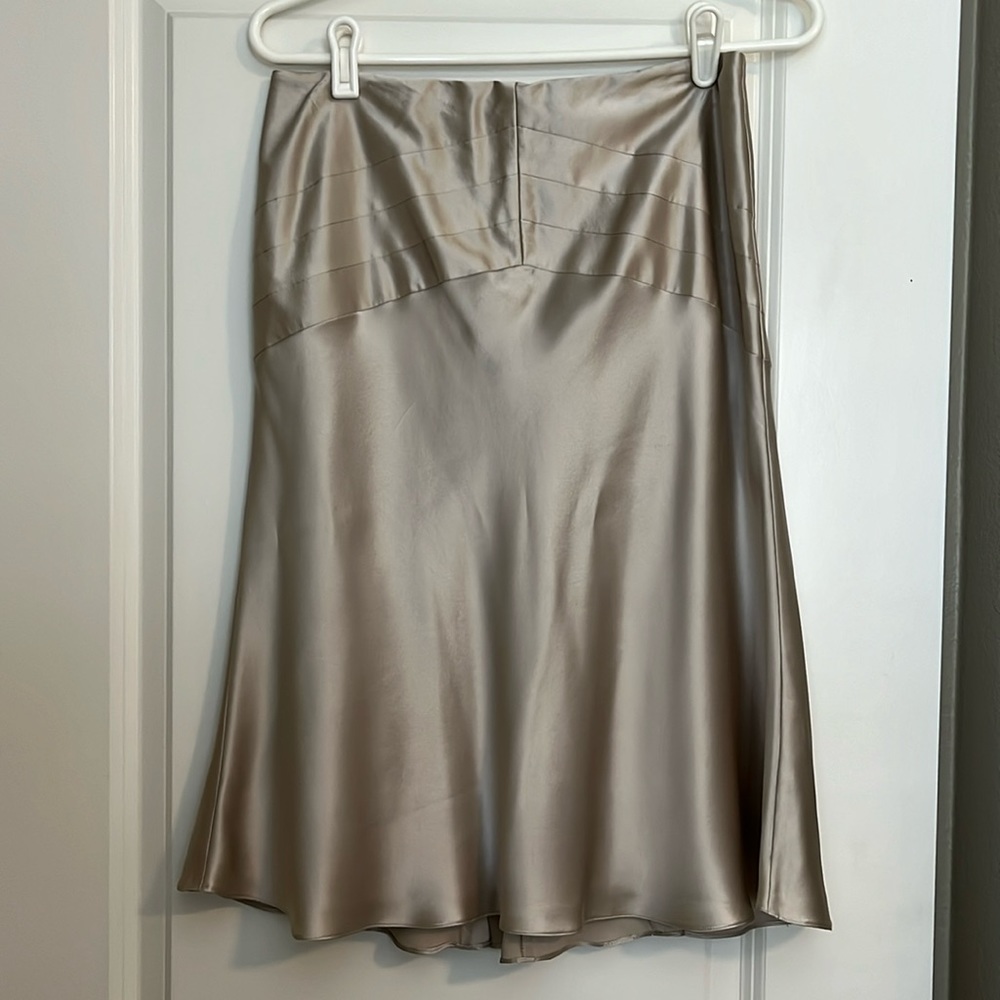 Silver A Line Silk skirt